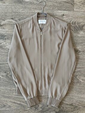 Babaton Neutral Taupe-Gray Zip Front Jacket